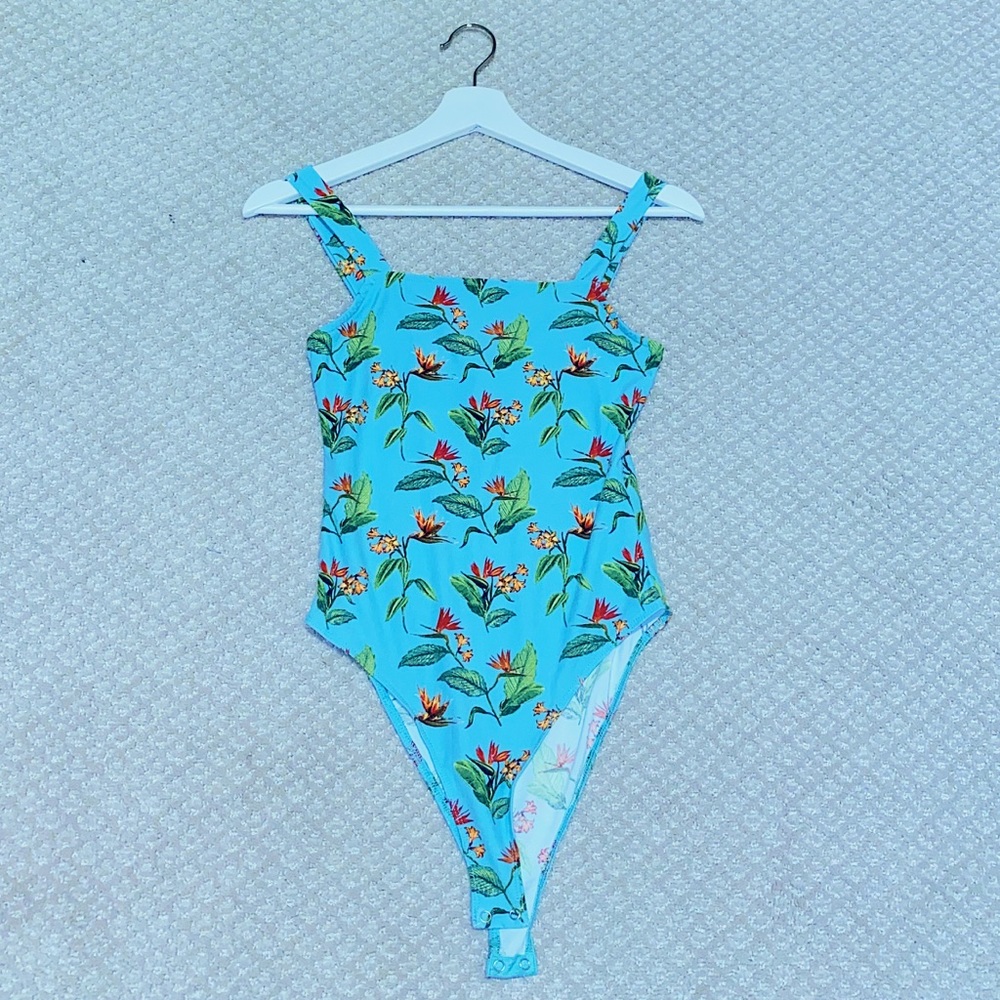 Forever 21 Teal Printed Bodysuit